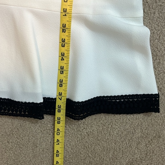 Nine West White Dress with Black Crochet Detail on Sleeves & Hem | Size 14 | NWT - Picture 9 of 15